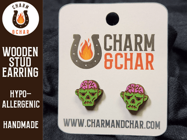 Zombie Stud Earrings - Halloween Fashion Earring - Stud Earring - Charm and Char